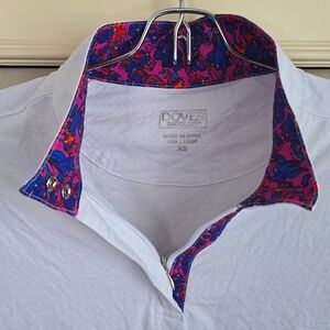 Dover Saddlery Show shirt XS white with floral collar
